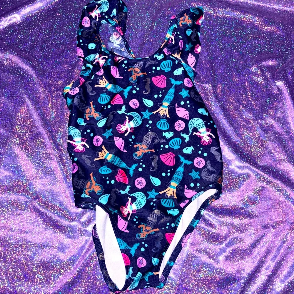 Girls Mermaid one piece bathing suit